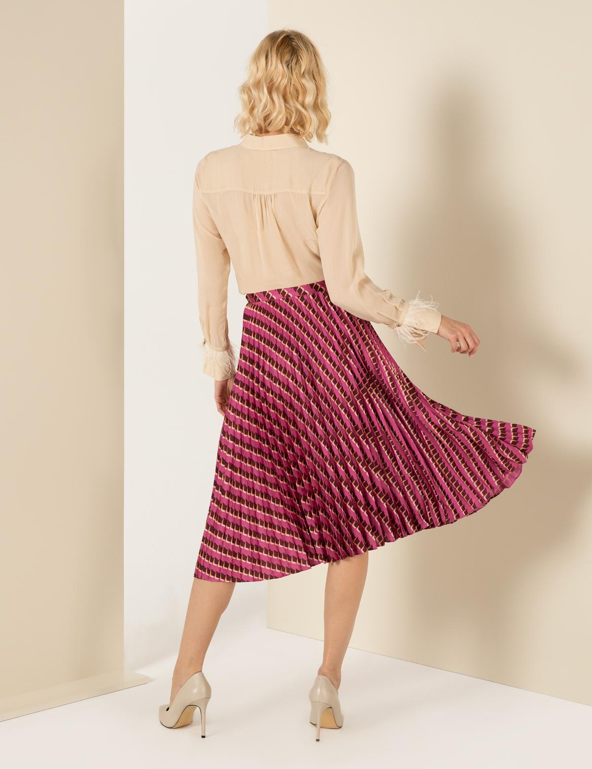 Pembe Pileli Etek - 50253119023