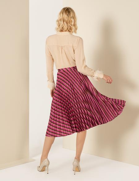 Pembe Pileli Etek - 50253119023