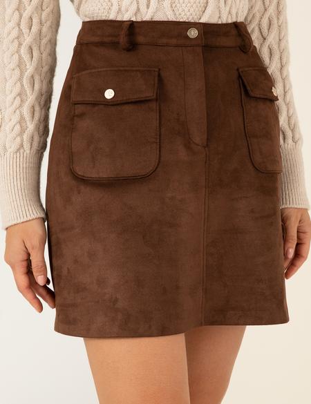 Kahverengi A Kesim Dokuma Etek - 50254467017