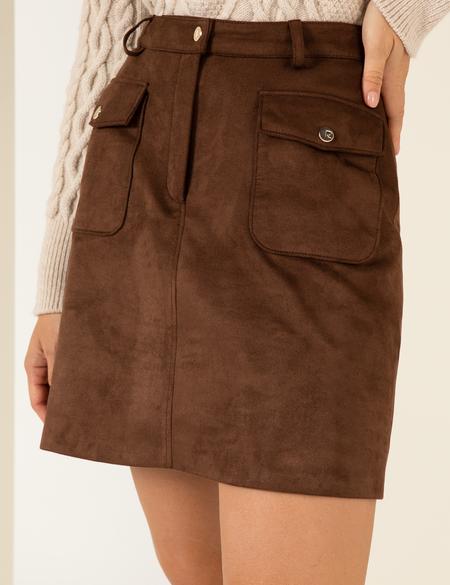 Kahverengi A Kesim Dokuma Etek - 50254467017