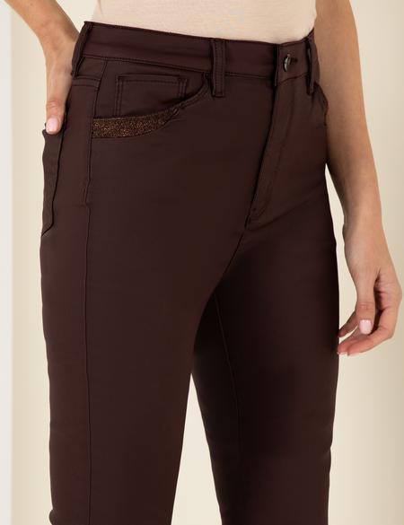 Bordo Cep Detaylı Slim Fit Spor Pantolon - 50254381005