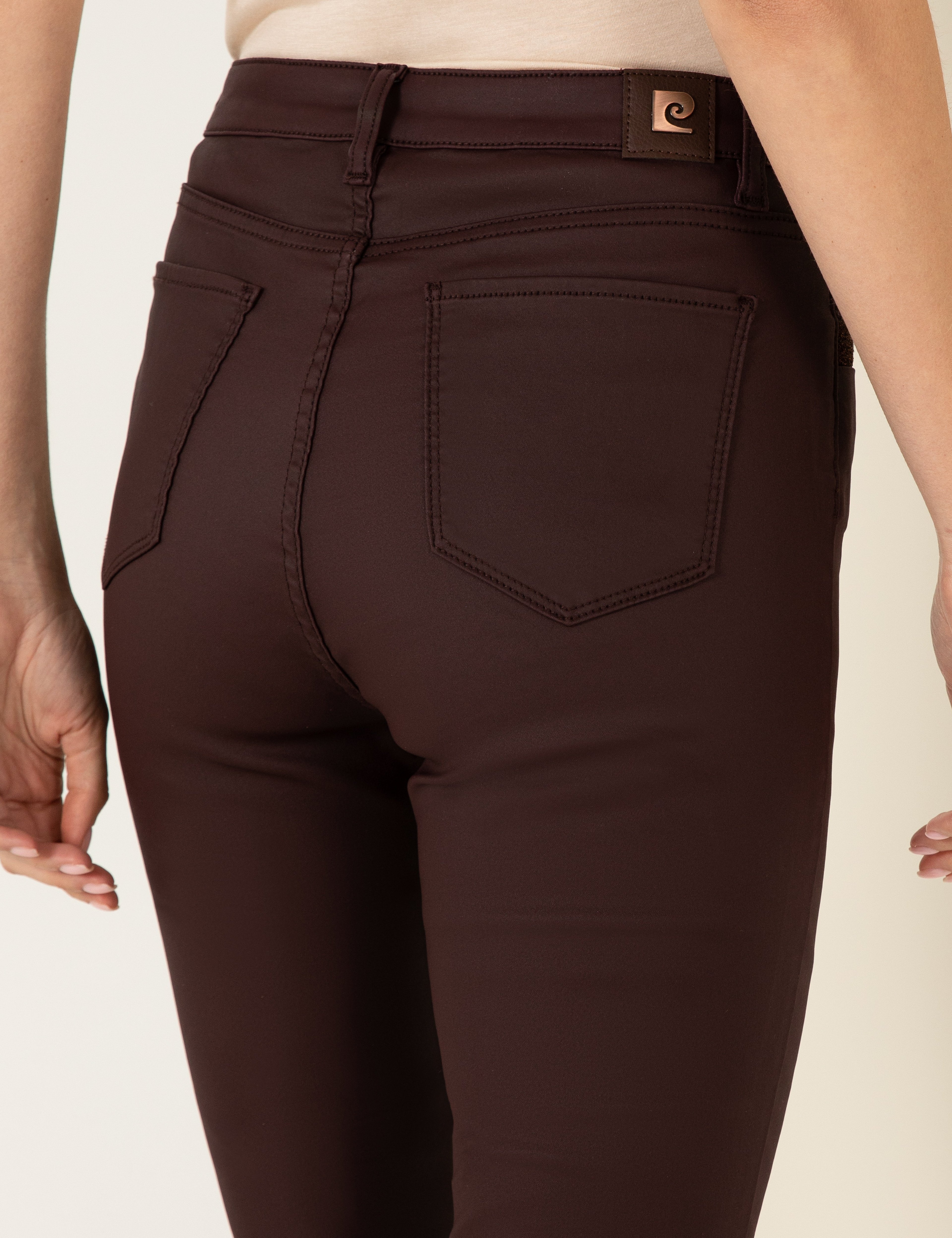 Bordo Cep Detaylı Slim Fit Spor Pantolon - Image 7
