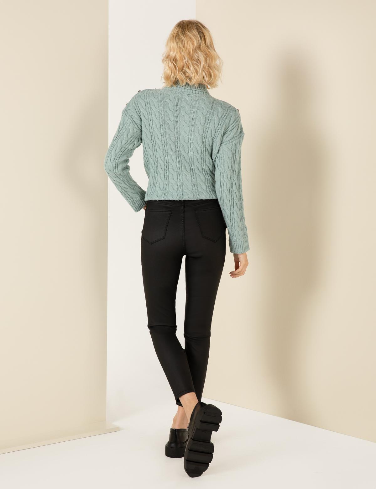 Siyah Cep Detaylı Slim Fit Spor Pantolon - 50254381012