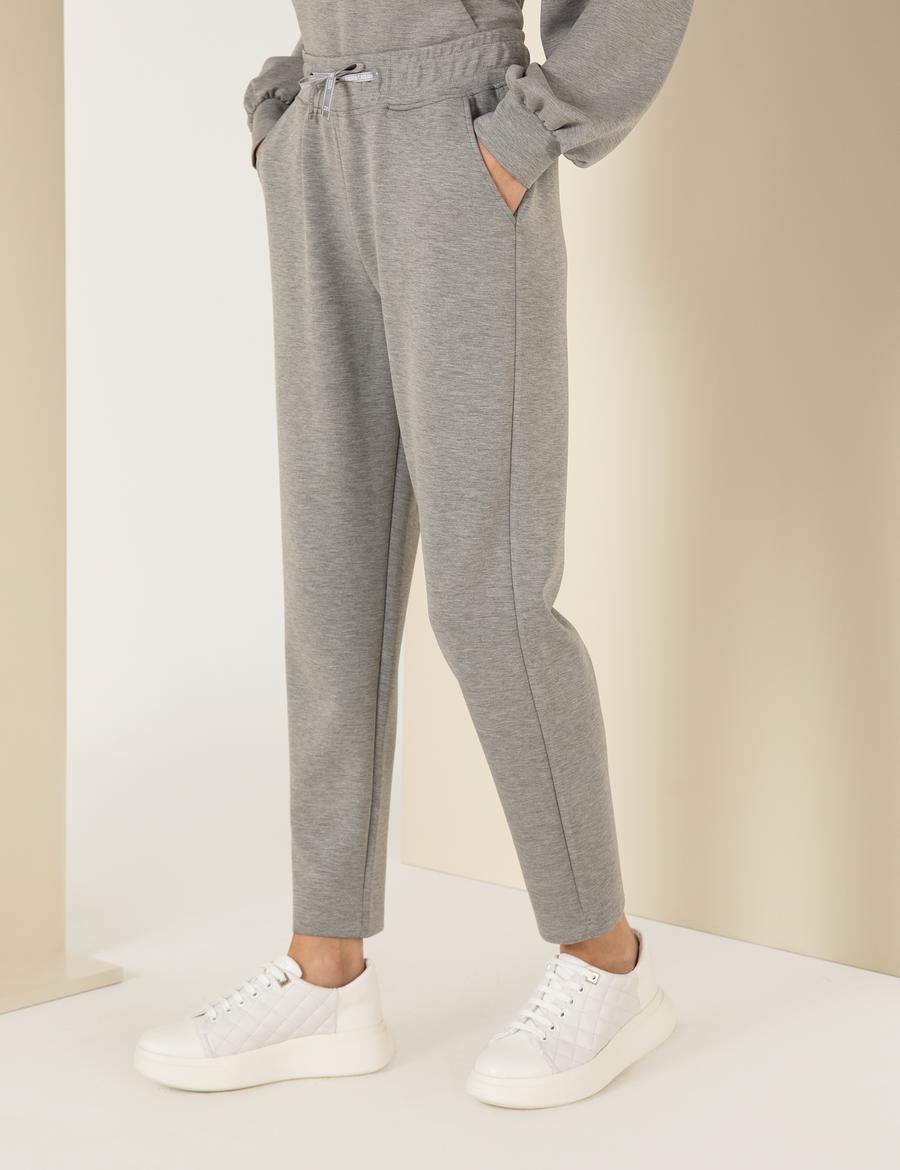 Gri Melanj Regular Fit Eşofman Altı