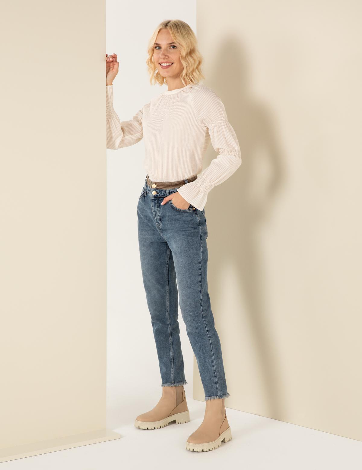 Ekru Comfort Fit Bluz - 50254162027