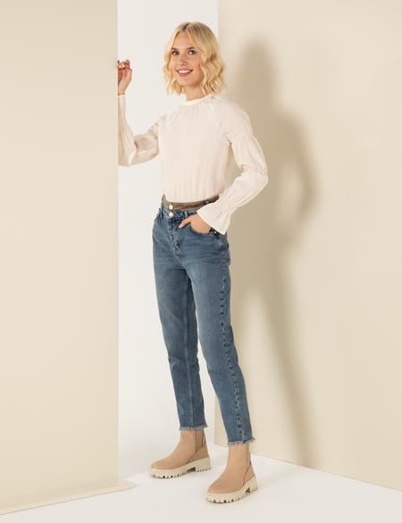 Ekru Comfort Fit Bluz - 50254162027