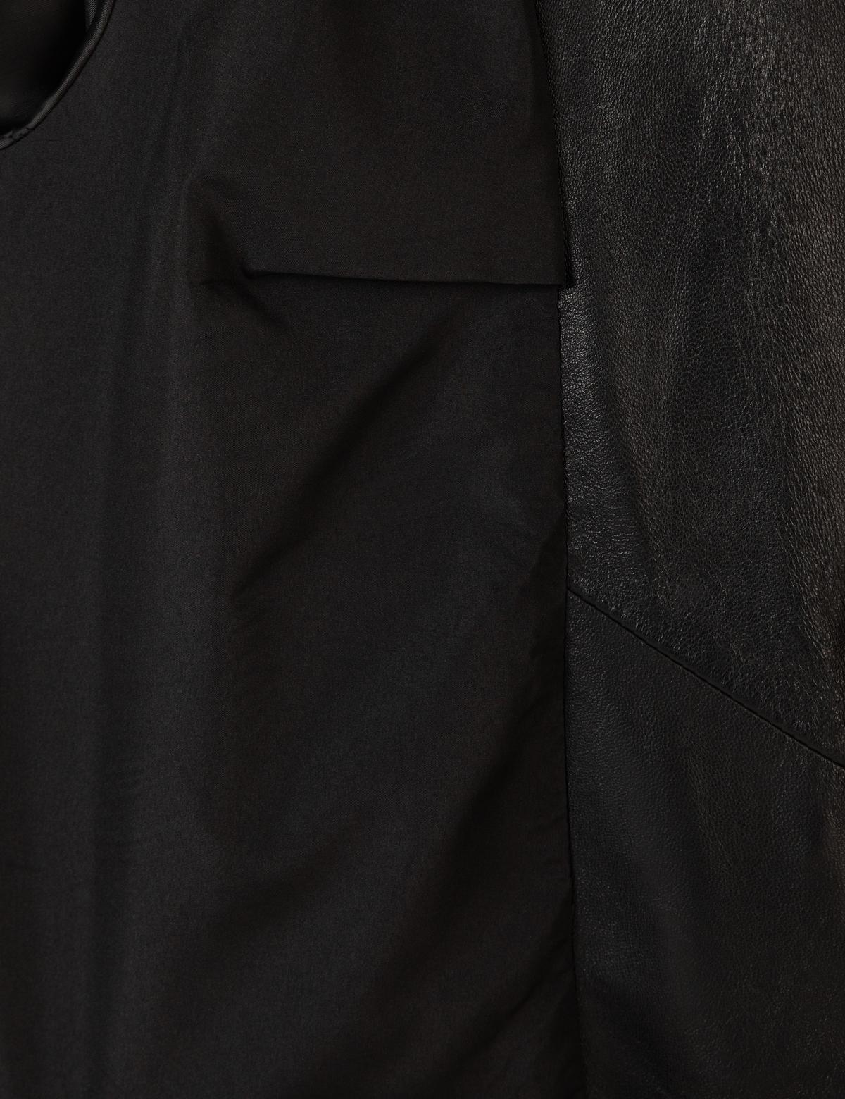 Siyah Cropped Slim Deri Ceket - 50260628001