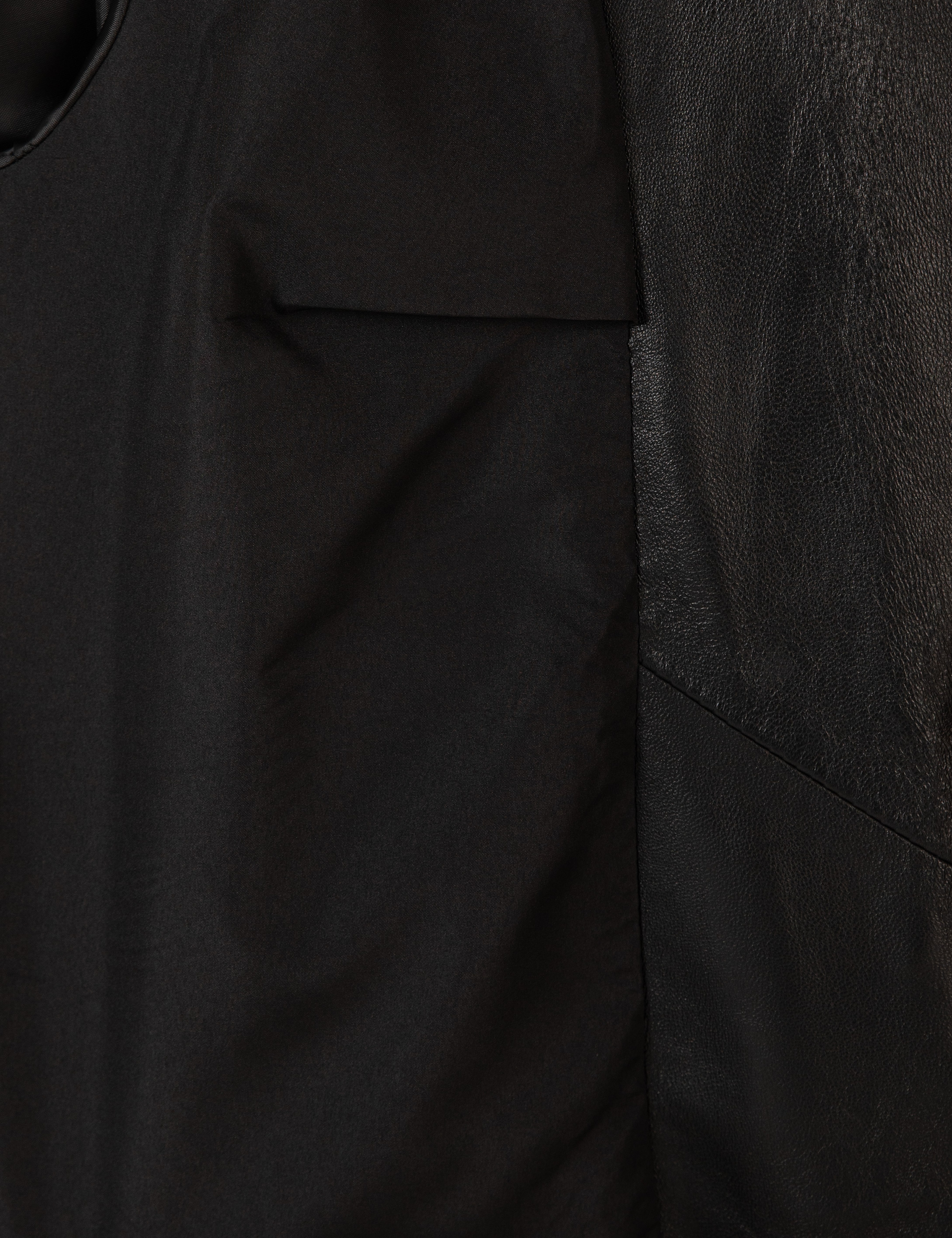 Siyah Cropped Slim Deri Ceket - Image 7