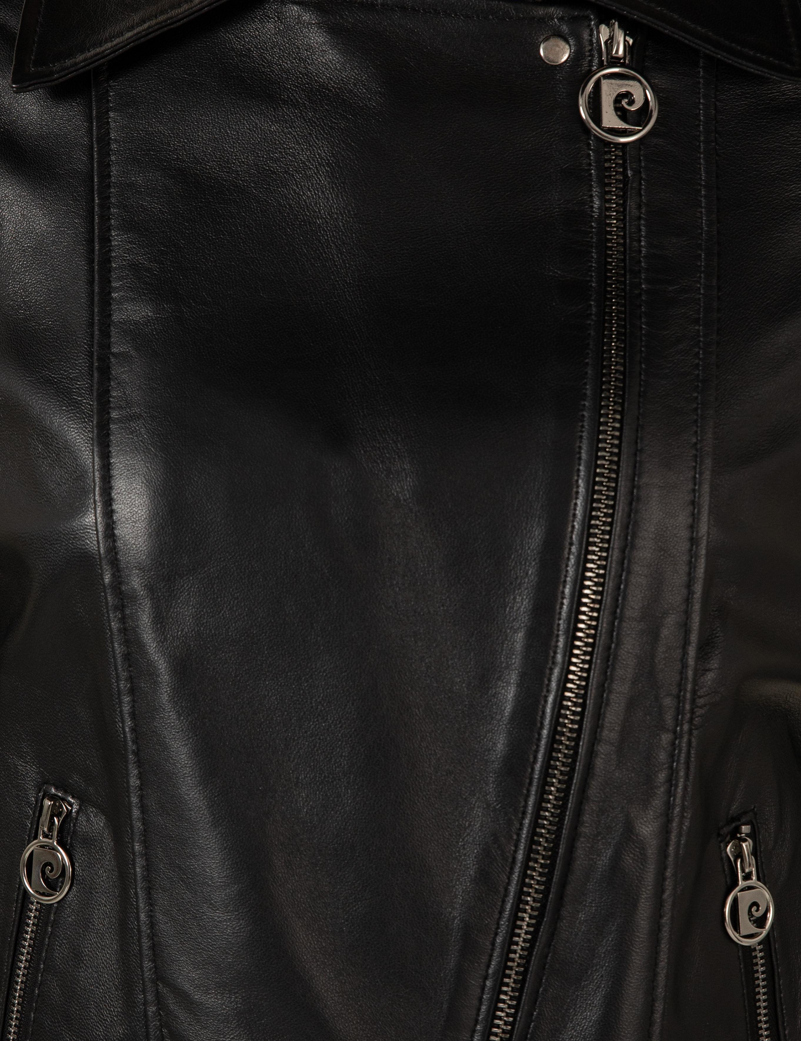 Siyah Cropped Slim Deri Ceket