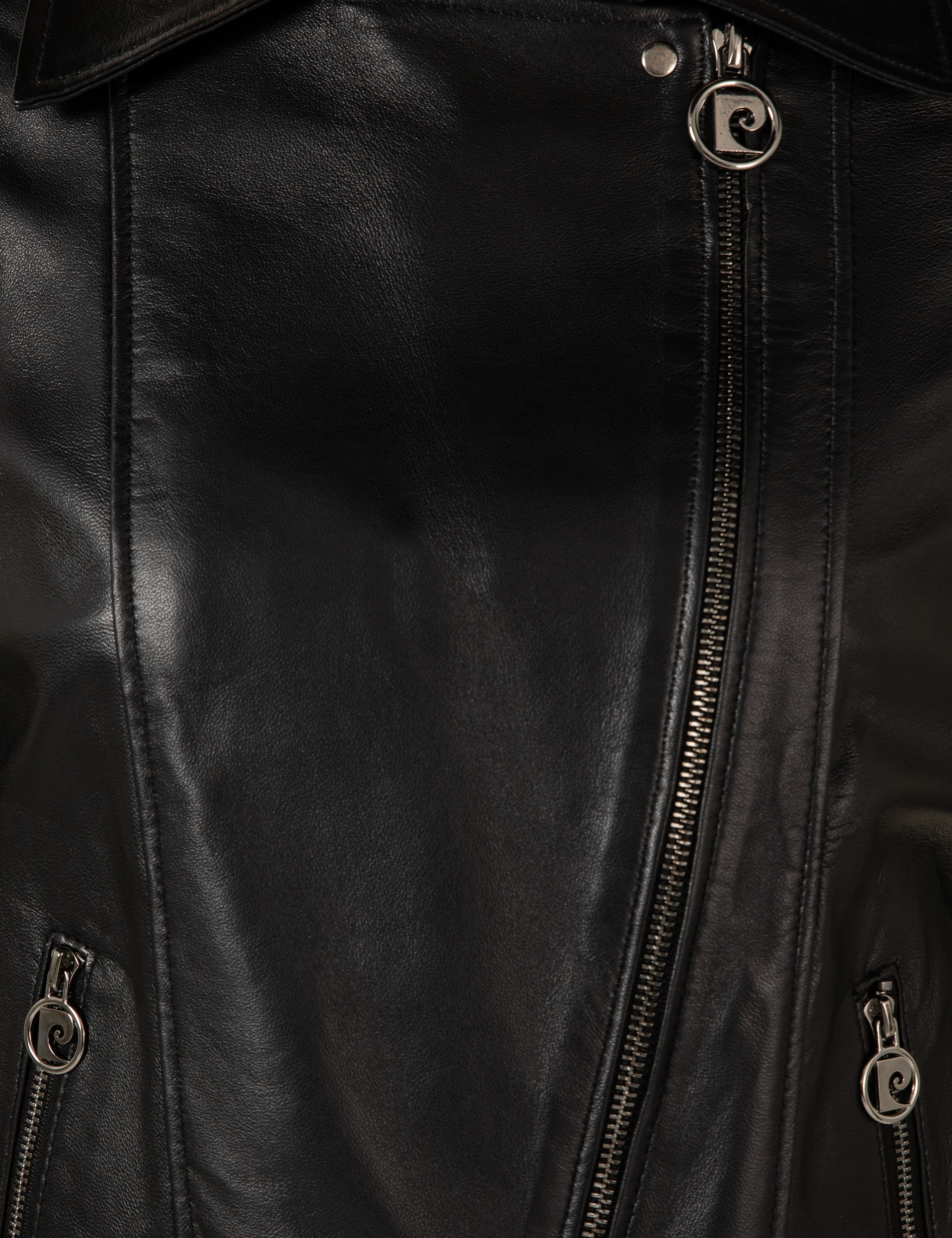 Siyah Cropped Slim Deri Ceket - Image 6