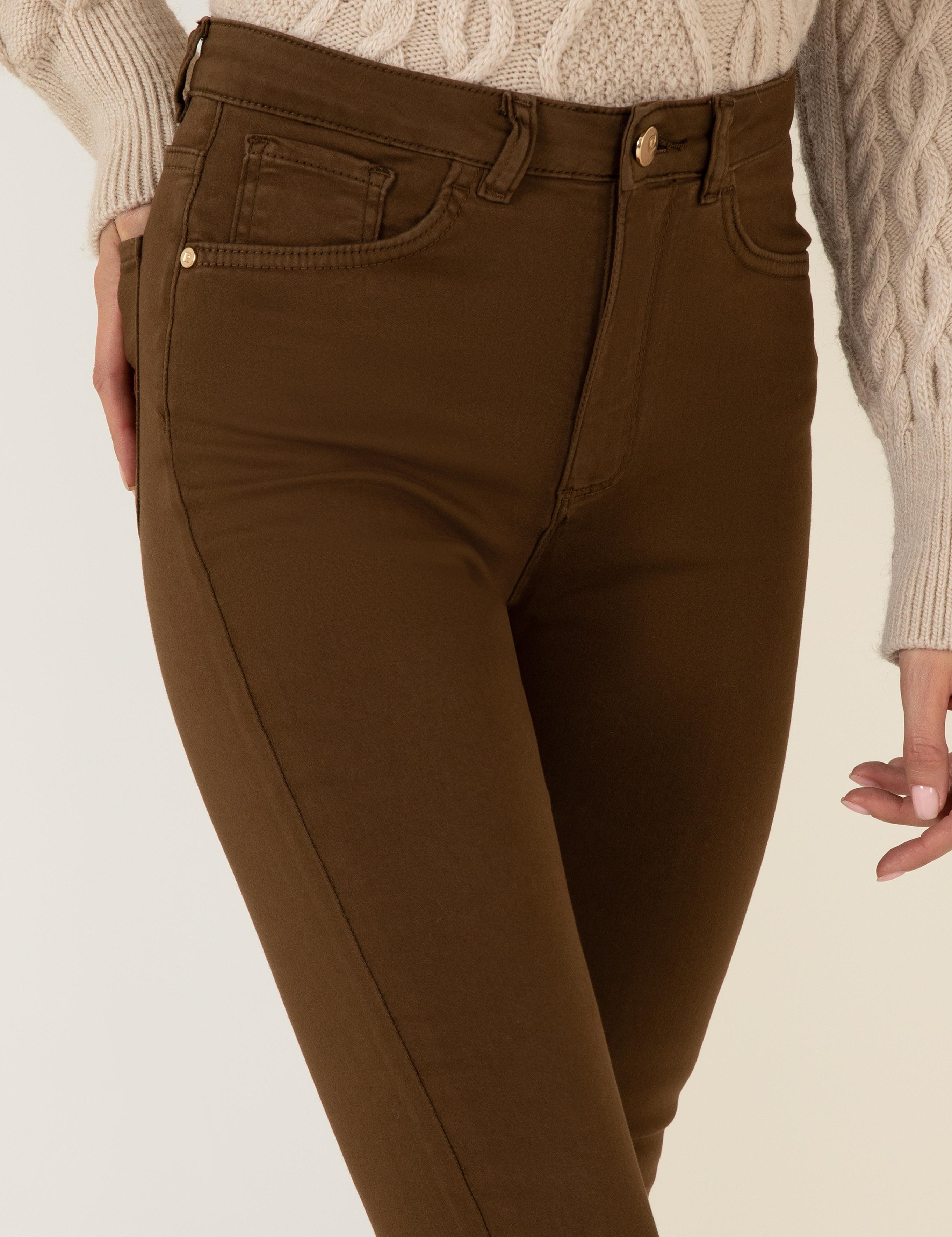 Kahverengi Skinny Fit Kanvas Pantolon