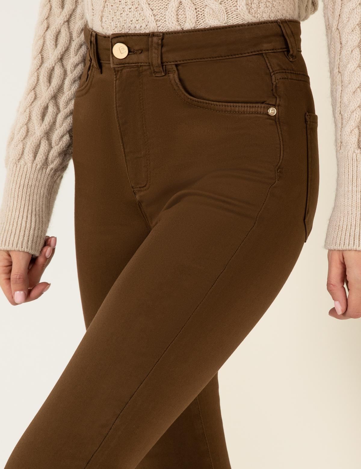 Kahverengi Skinny Fit Kanvas Pantolon - 50254391042