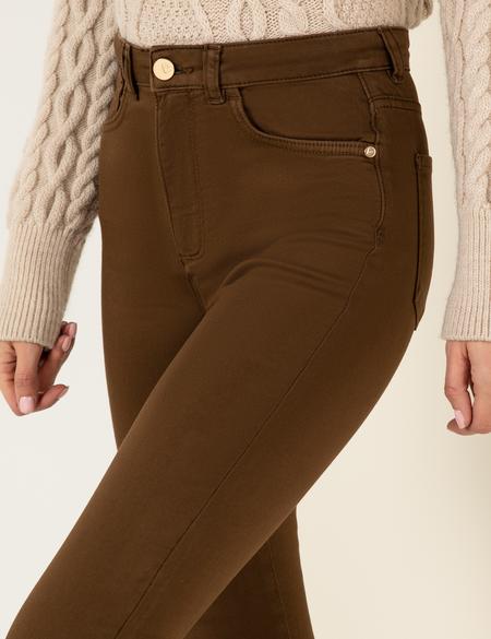 Kahverengi Skinny Fit Kanvas Pantolon - 50254391042