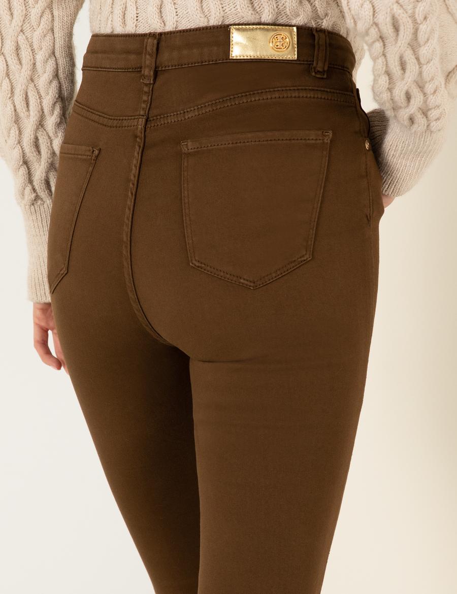 Kahverengi Skinny Fit Kanvas Pantolon