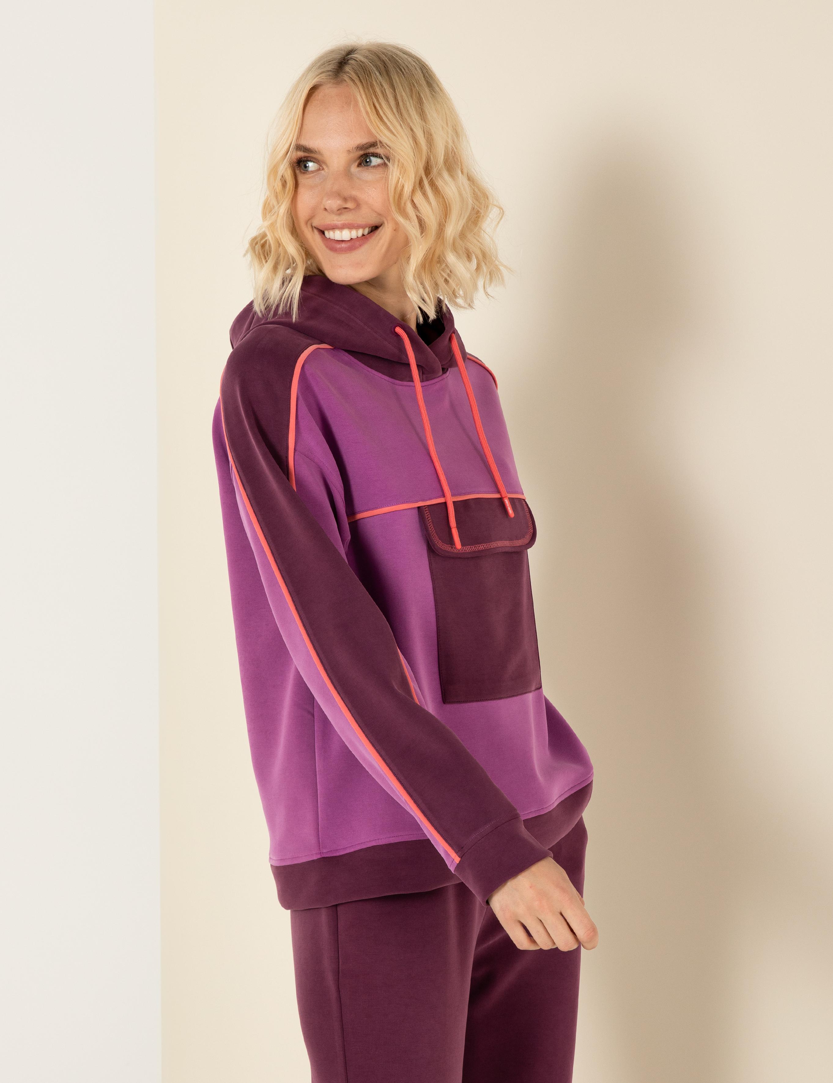 Menekşe Oversize Kapüşonlu Sweatshirt