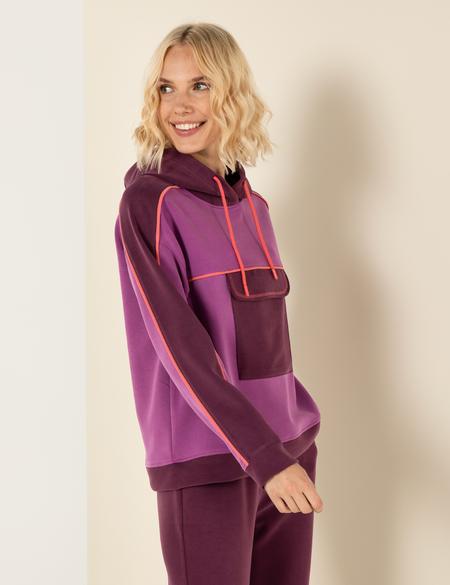 Menekşe Oversize Kapüşonlu Sweatshirt - 50257203018