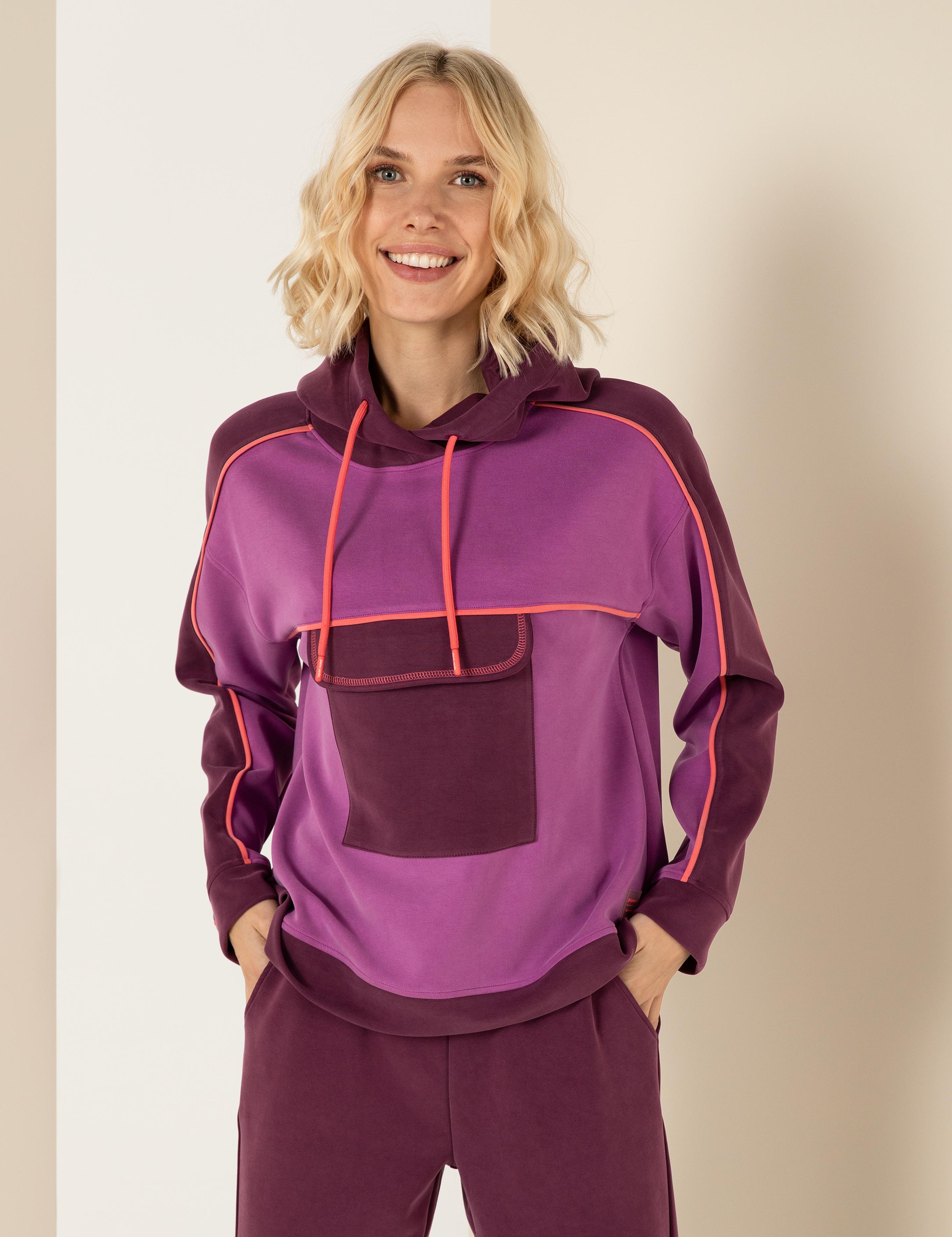 Menekşe Oversize Kapüşonlu Sweatshirt