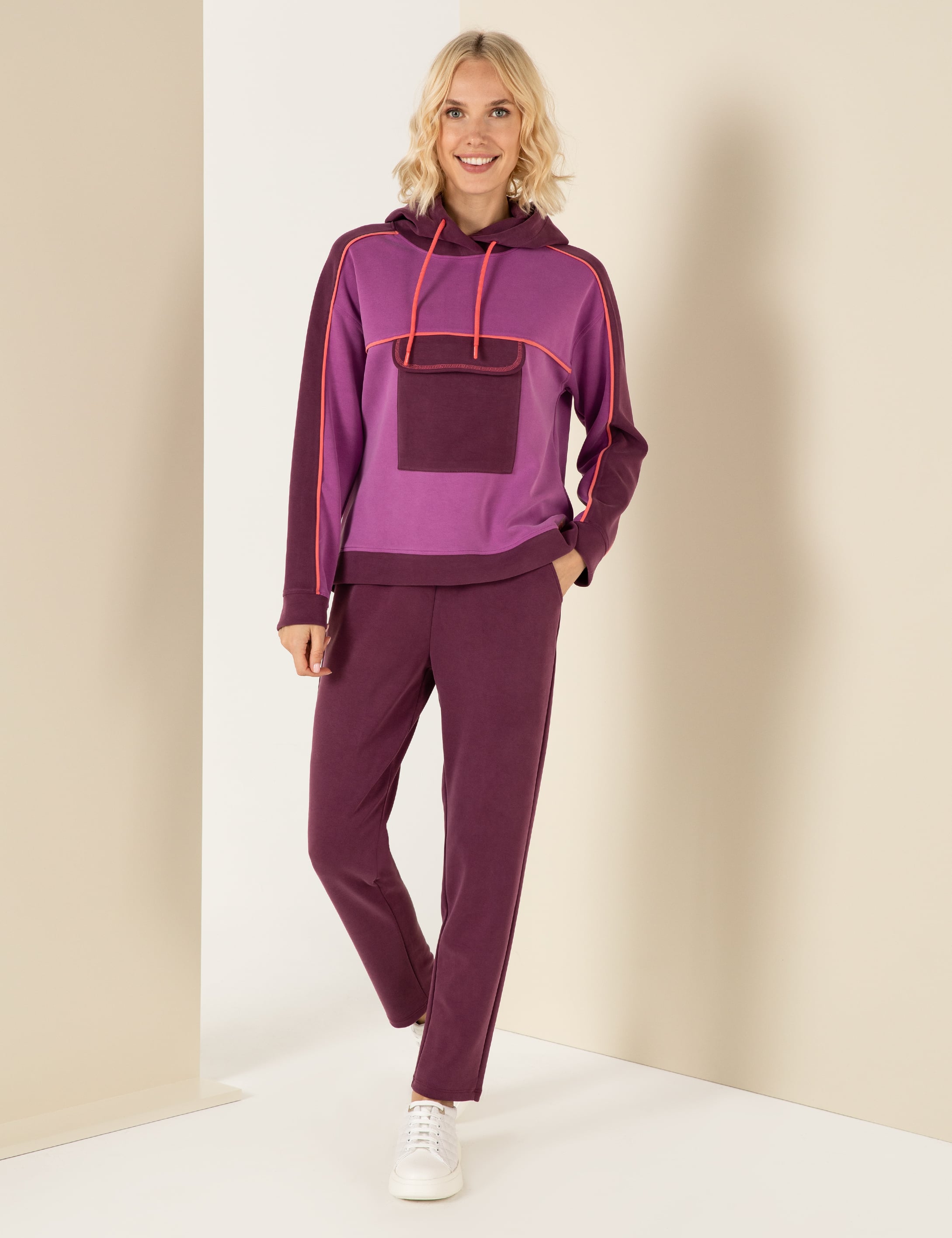 Menekşe Oversize Kapüşonlu Sweatshirt