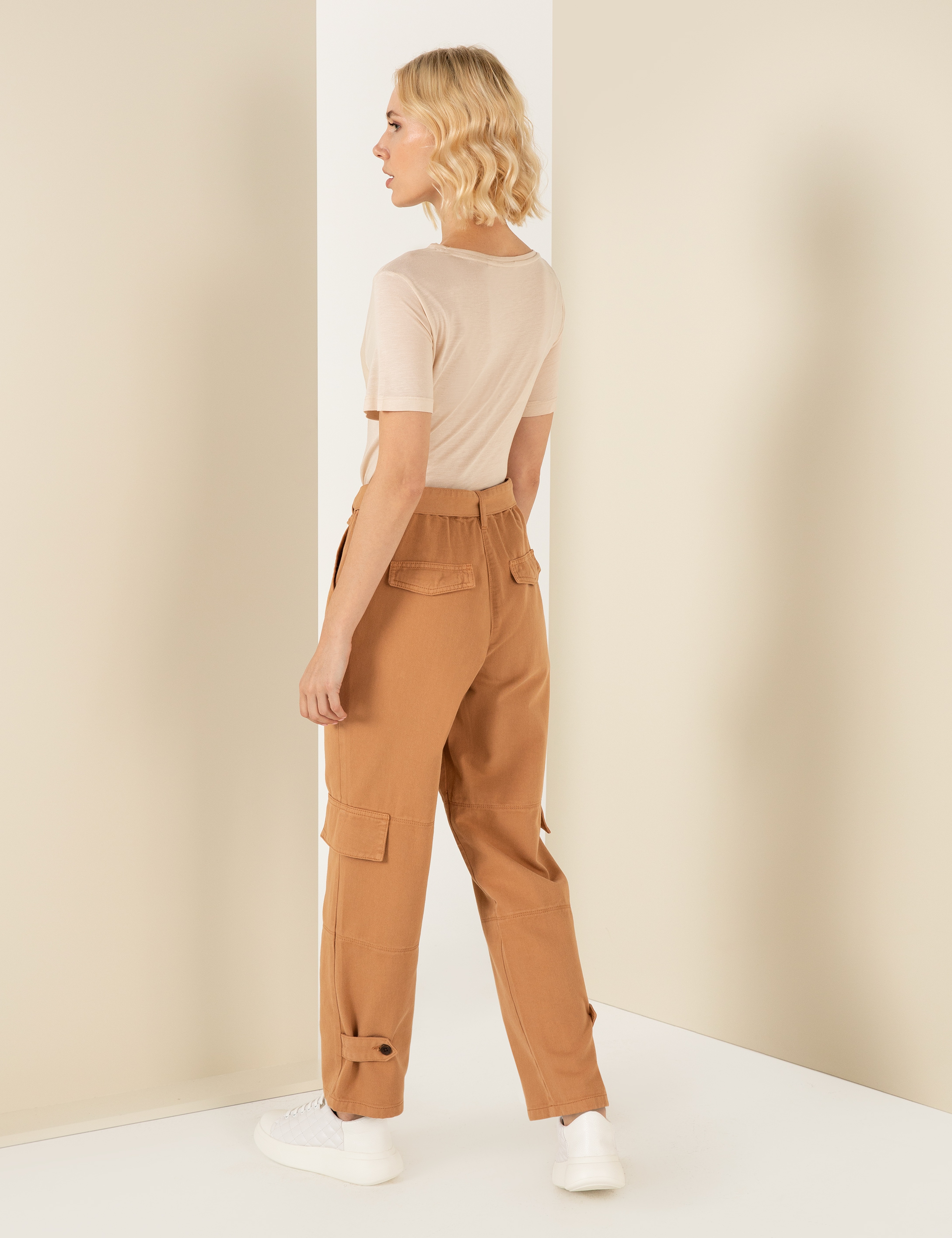 Camel Kargo Pantolon - Image 4