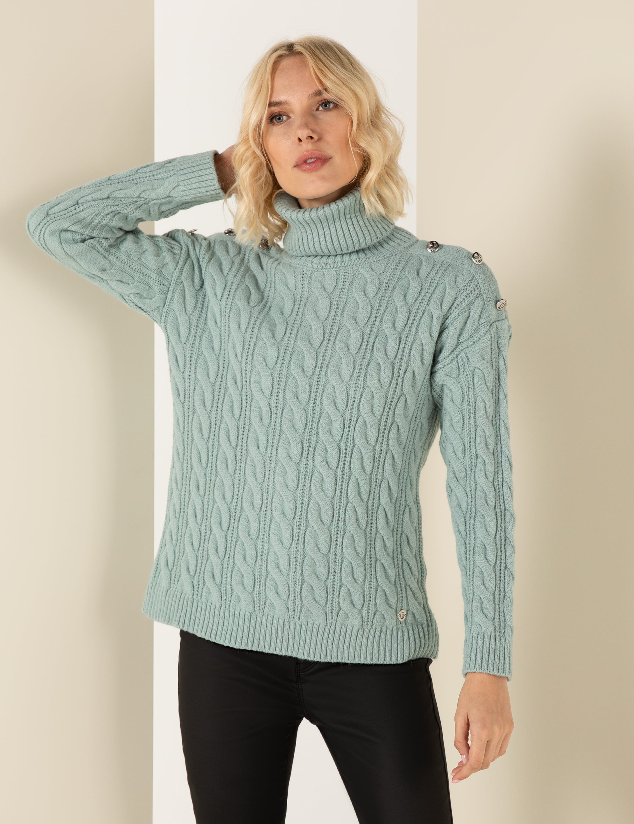 Mint Melanj Regular Fit Balıkçı Yaka Kazak