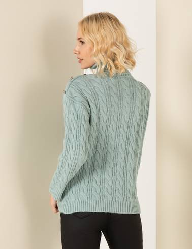 Mint Melanj Regular Fit Balıkçı Yaka Kazak