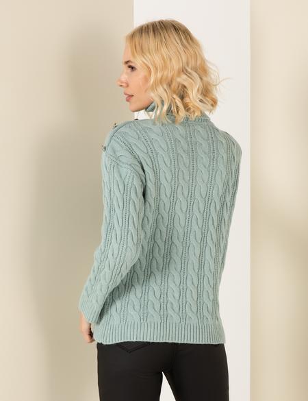 Mint Melanj Regular Fit Balıkçı Yaka Kazak - 50259839035