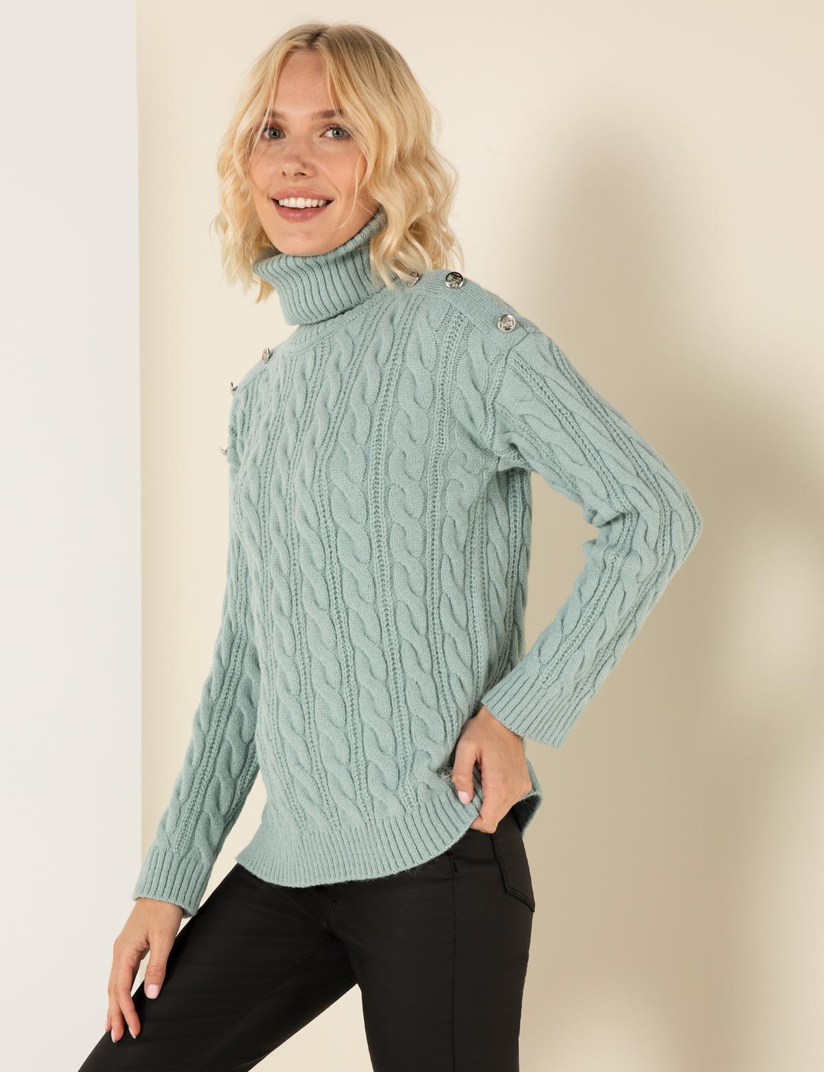 Mint Melanj Regular Fit Balıkçı Yaka Kazak - 50259839035