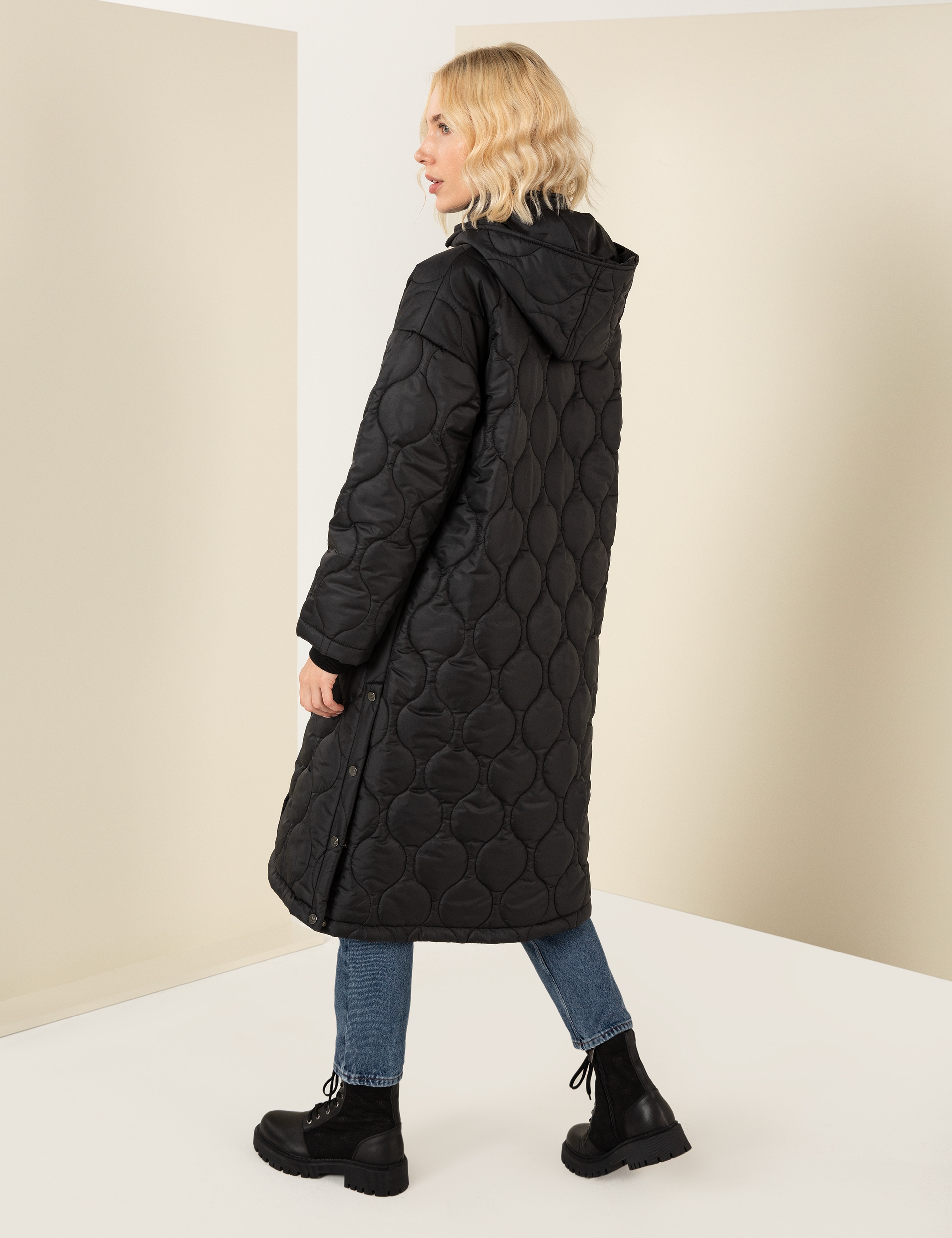 Siyah Oversize Mont - Image 5
