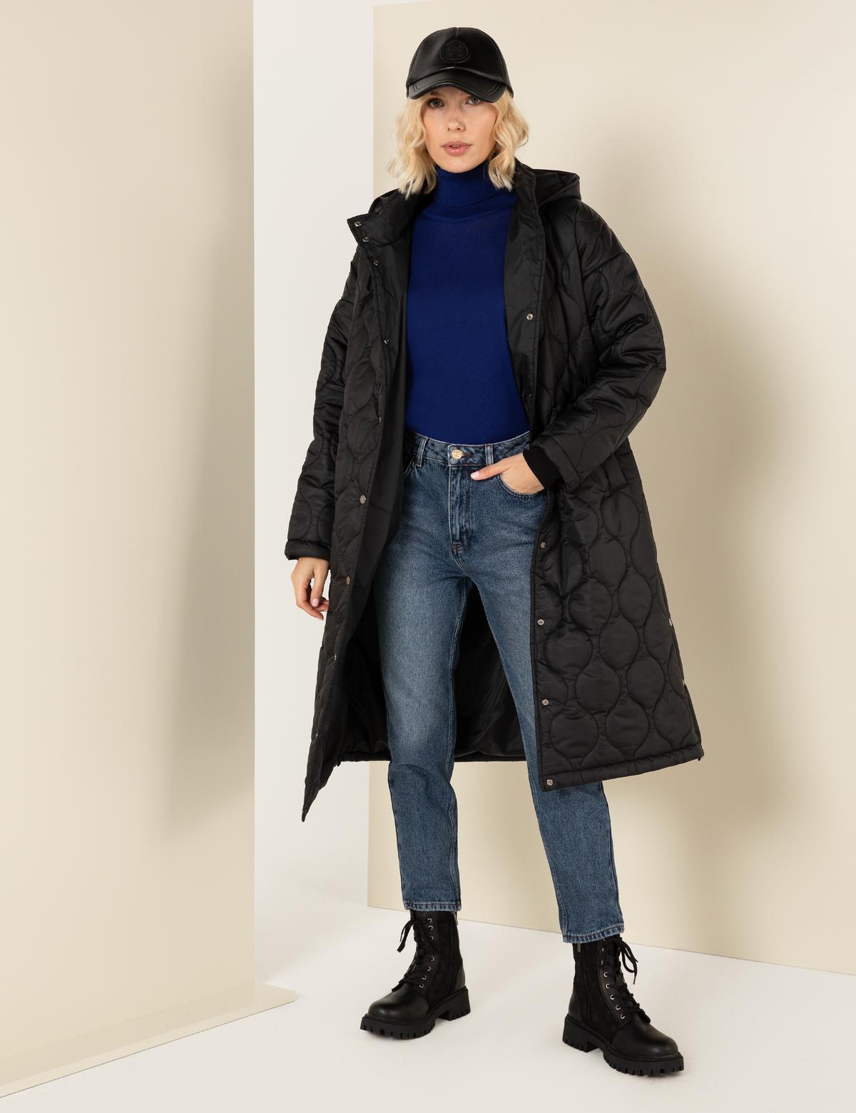 Siyah Oversize Mont - 50253338021