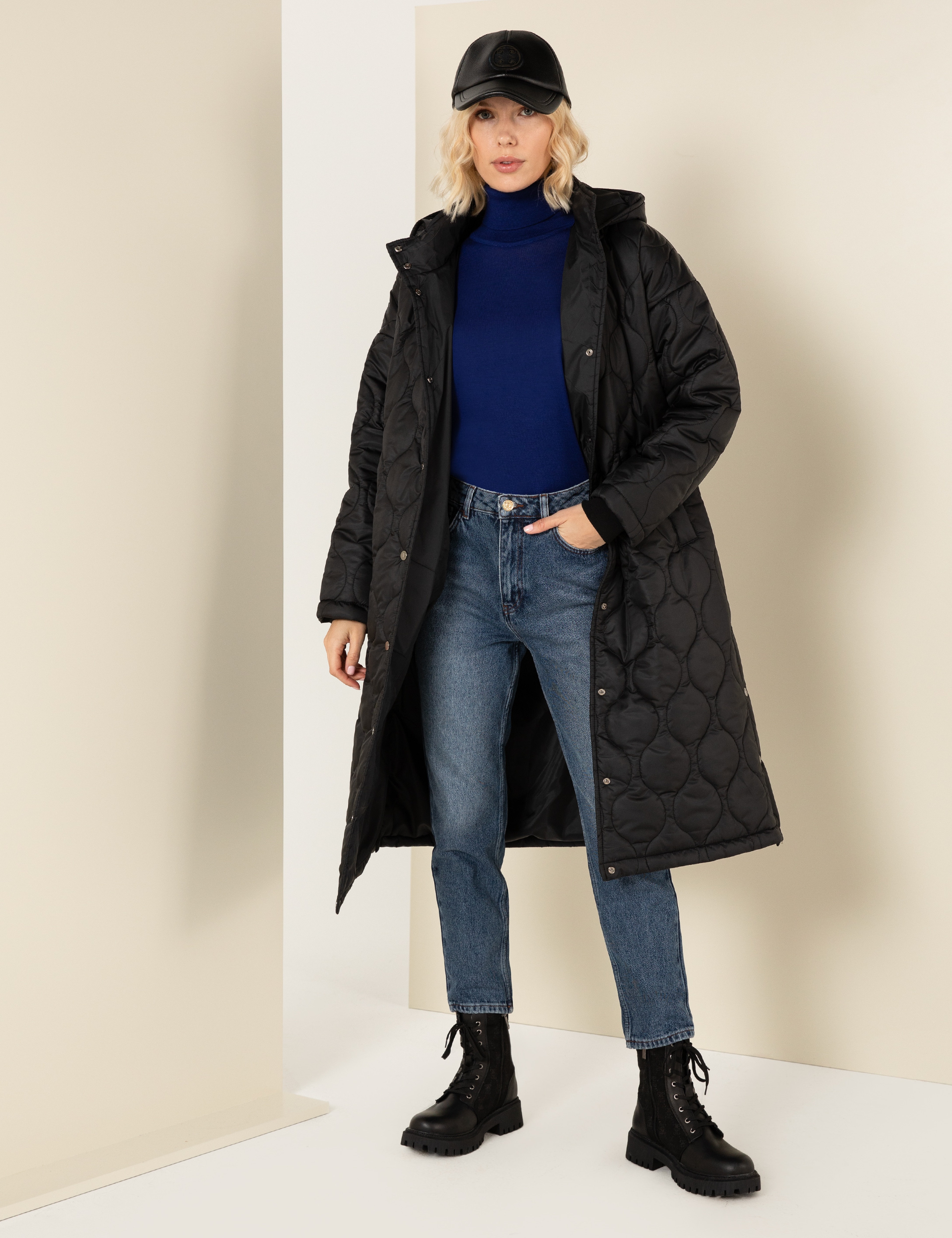 Siyah Oversize Mont