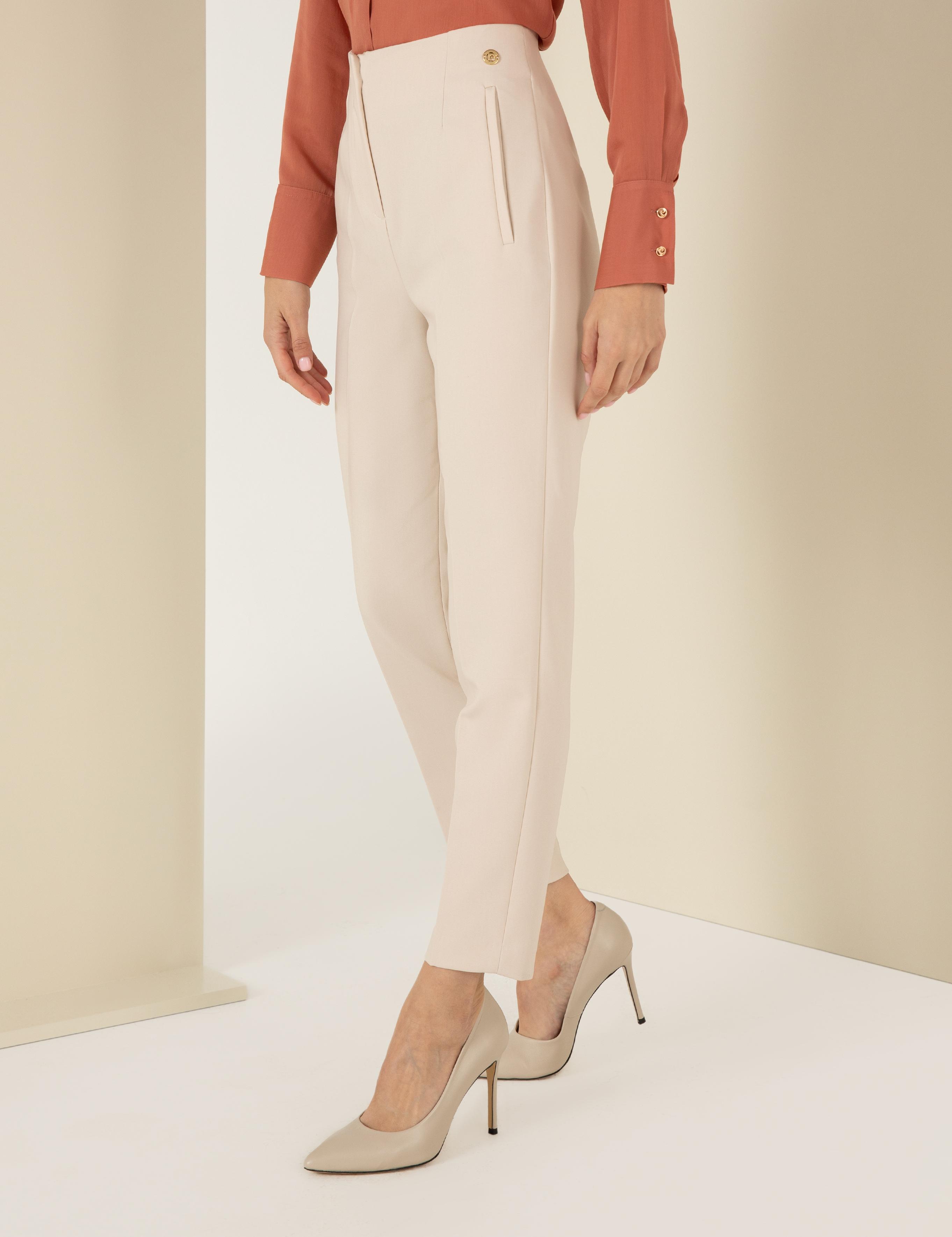Krem Havuç Fit Kumaş Pantolon