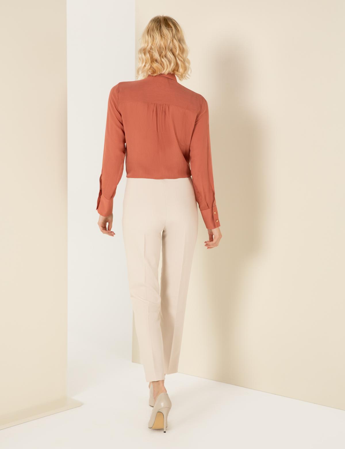 Krem Havuç Fit Kumaş Pantolon - 50261354018