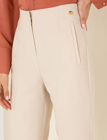 Krem Havuç Fit Kumaş Pantolon