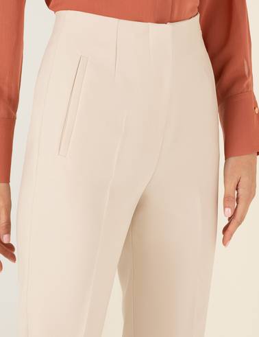 Krem Havuç Fit Kumaş Pantolon