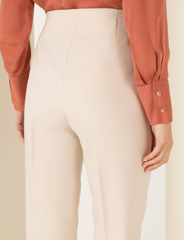 Krem Havuç Fit Kumaş Pantolon