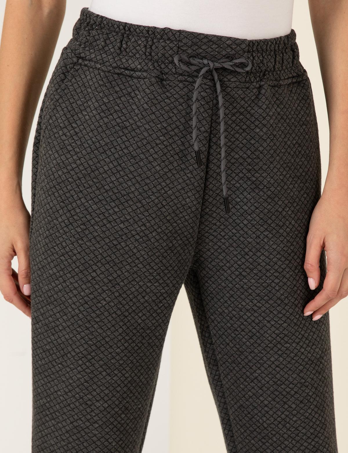 Antrasit Melanj Mom Fit Eşofman Altı - 50253894019