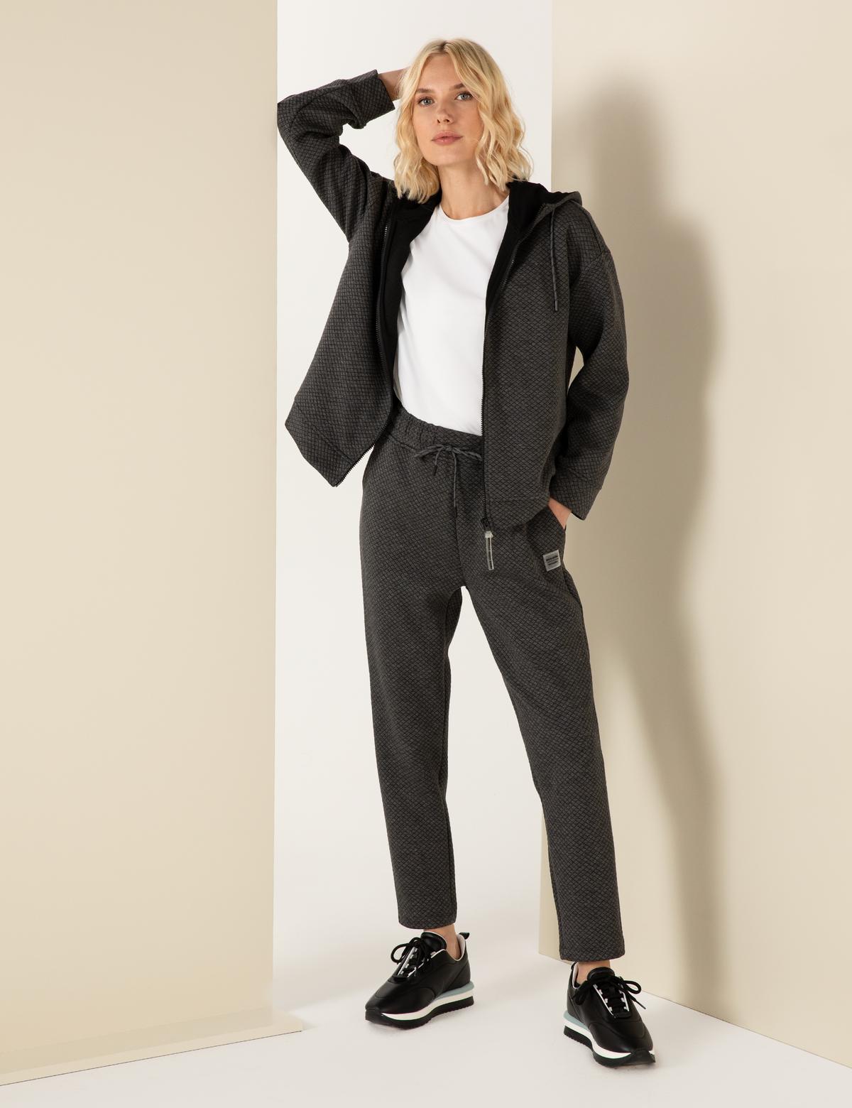 Antrasit Melanj Mom Fit Eşofman Altı - 50253894019