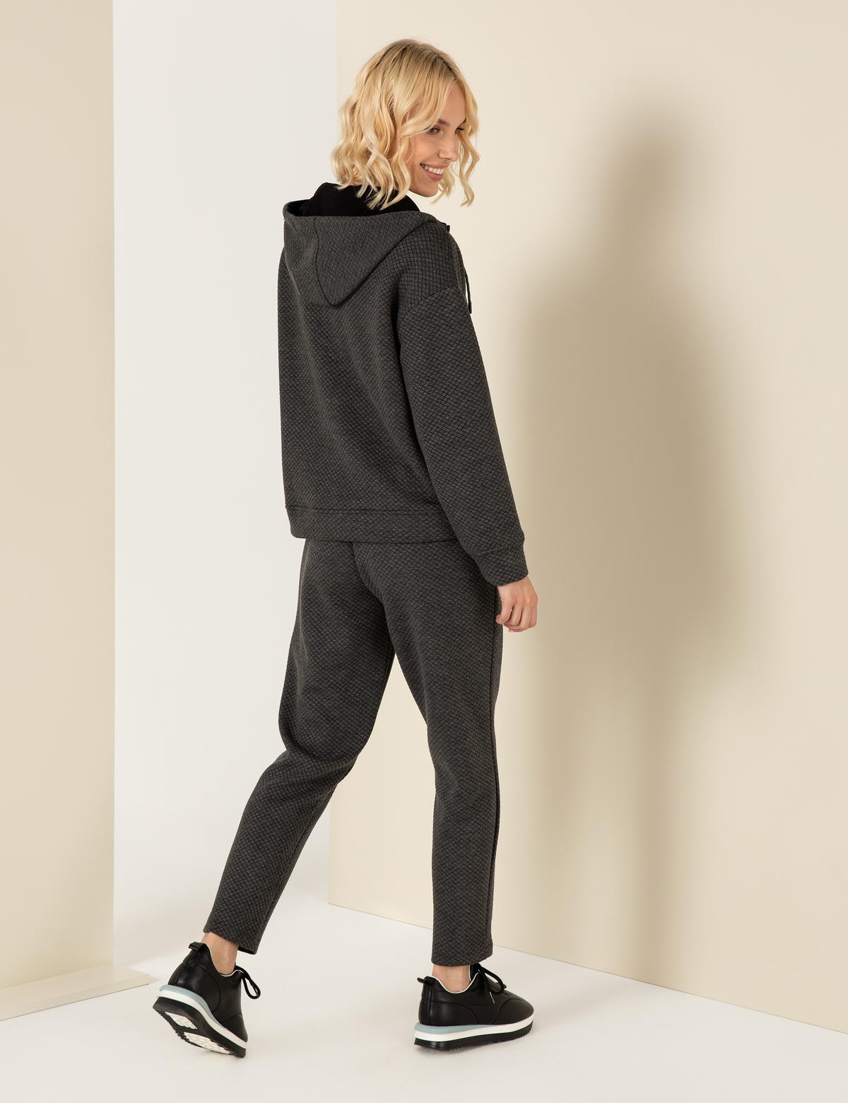 Antrasit Melanj Mom Fit Eşofman Altı - 50253894019