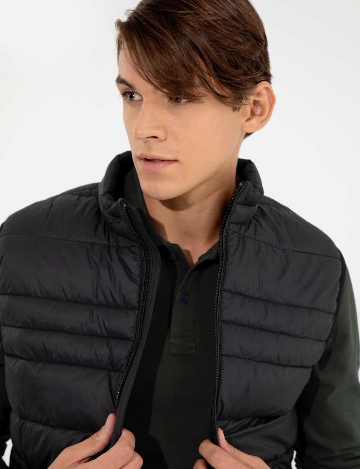 Siyah Standart Fit Yelek - 50260641024