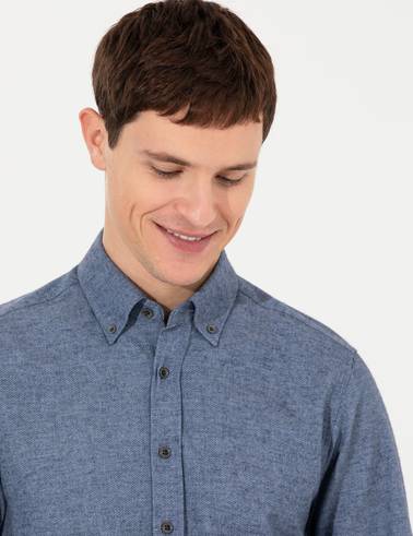Mavi Slim Fit Uzun Kollu Gömlek