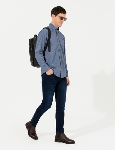 Mavi Slim Fit Uzun Kollu Gömlek