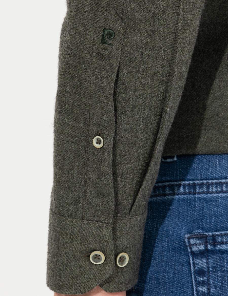 Haki Regular Fit Uzun Kollu Gömlek