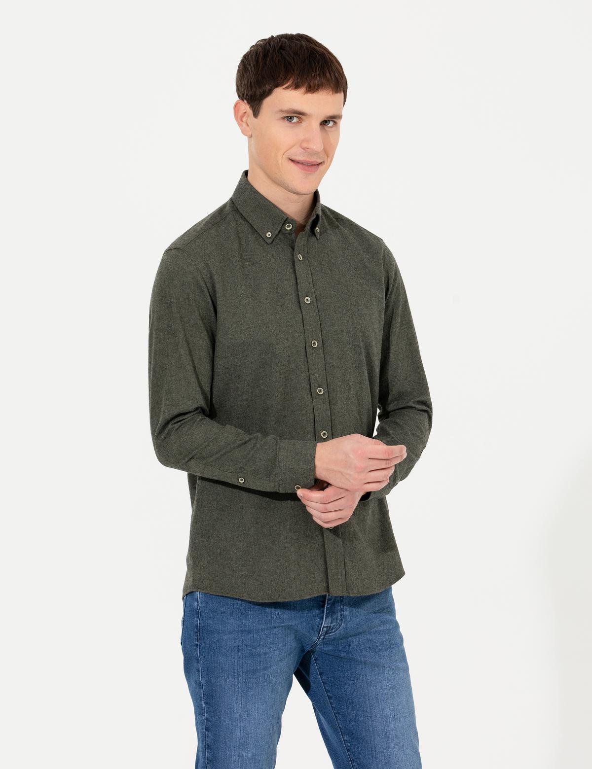 Haki Regular Fit Uzun Kollu Gömlek - 50259512030