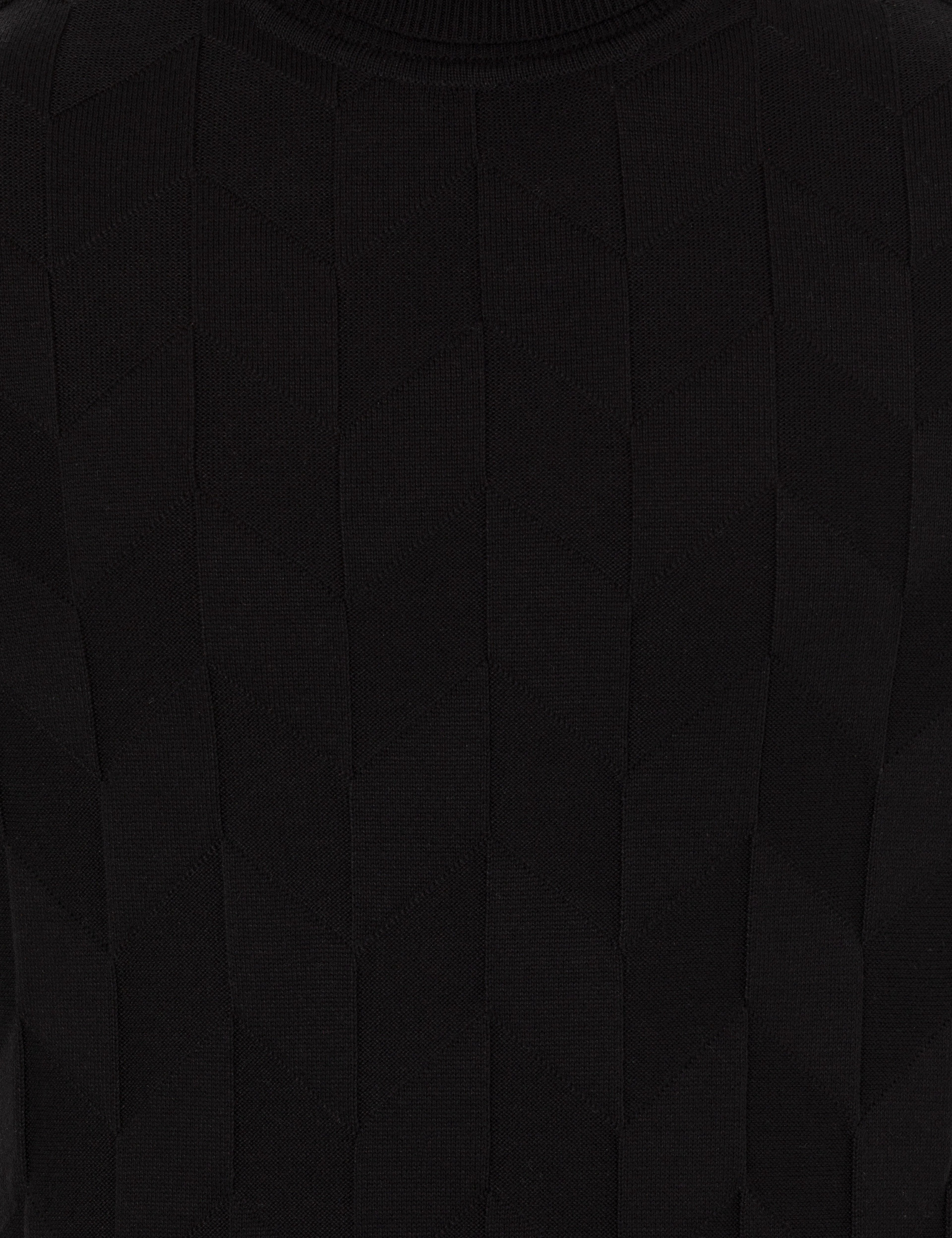 Siyah Slim Fit Balıkçı Yaka Triko Kazak - Image 6