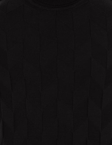 Siyah Slim Fit Balıkçı Yaka Triko Kazak - 50259851023