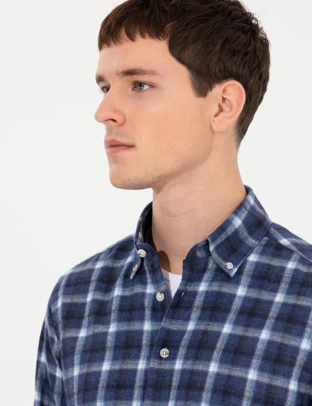 Lacivert Slim Fit Uzun Kollu Gömlek - 50259491022