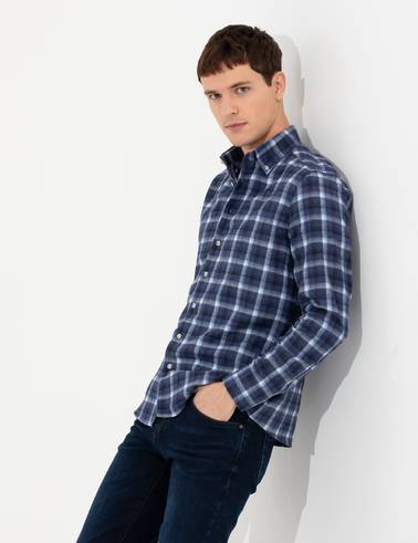 Lacivert Slim Fit Uzun Kollu Gömlek