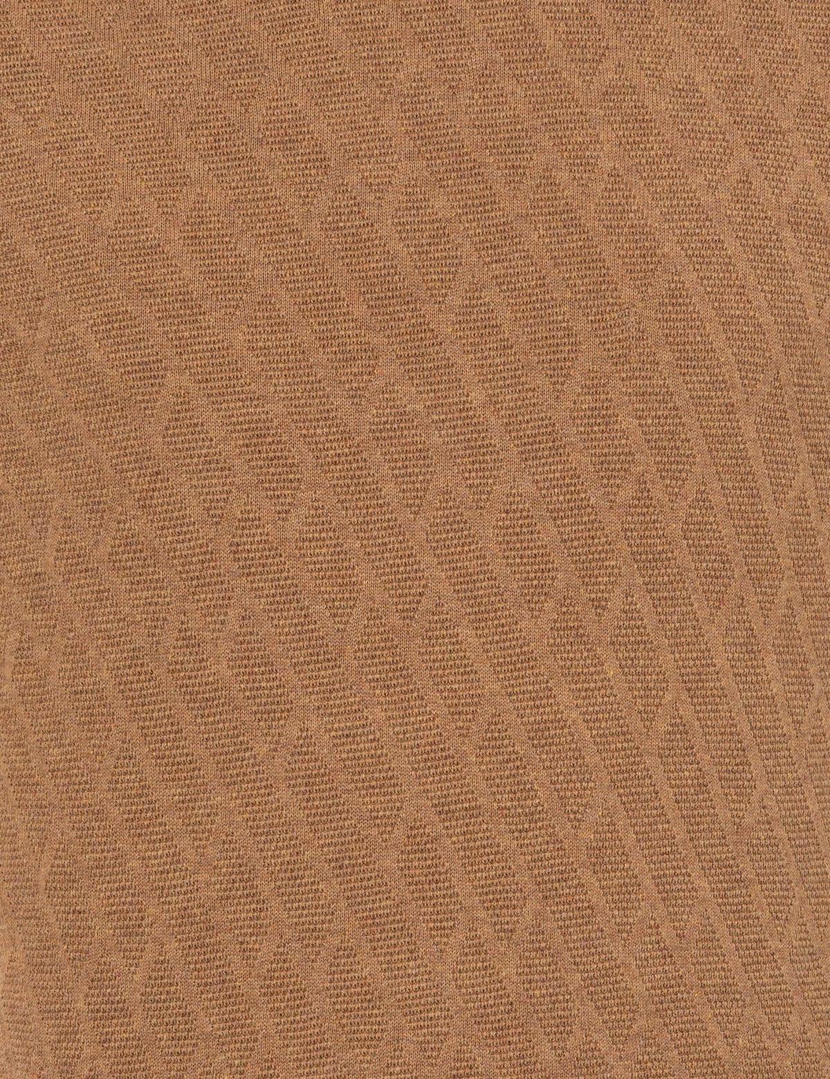 Camel Melanj Slim Fit Yarım Balıkçı Yaka Triko Kazak - 50265917018