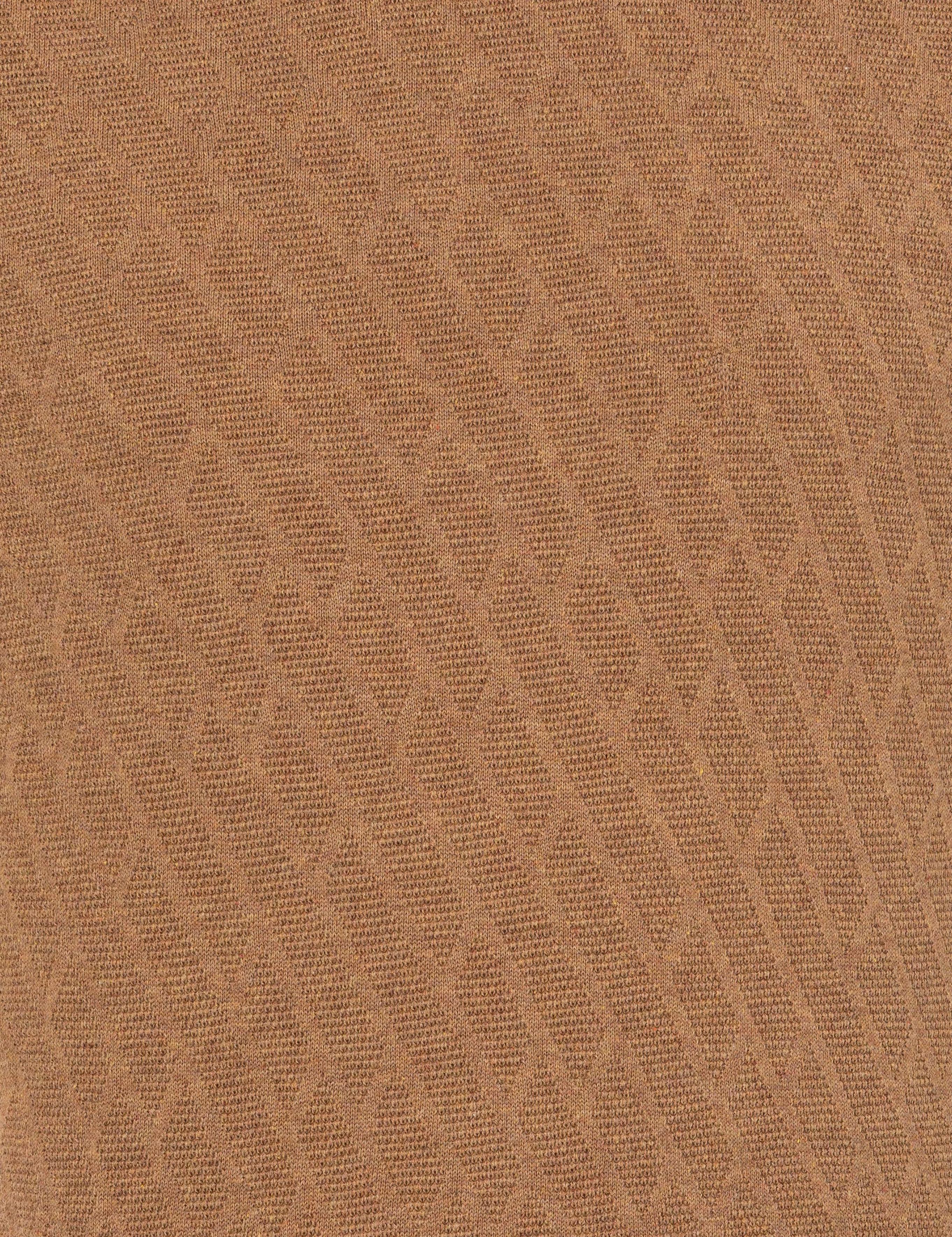 Camel Melanj Slim Fit Yarım Balıkçı Yaka Triko Kazak