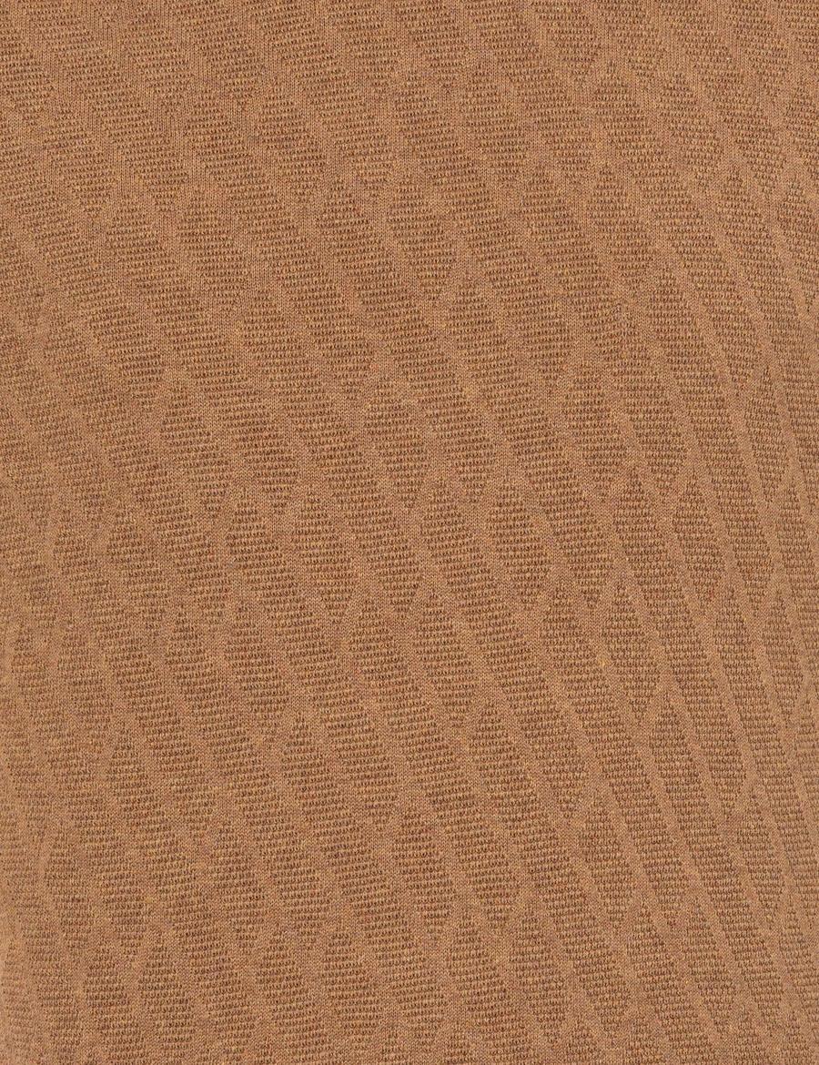 Camel Melanj Slim Fit Yarım Balıkçı Yaka Triko Kazak
